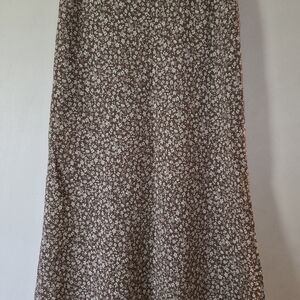 Altar'd State Brown Floral A-Line Skirt